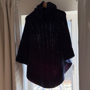 Joules Dark Knit Cowl Neck Poncho